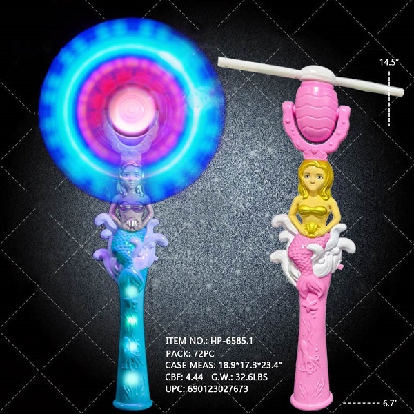 LED 14.5' Wand-Mermaid Spinning Windmill