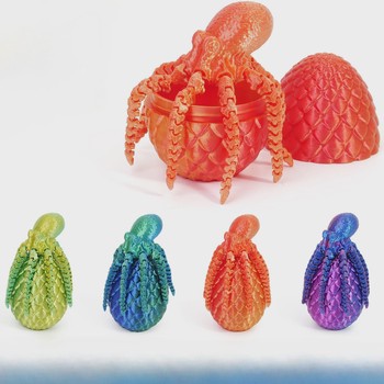 3d octopus toy w/egg 11in/27cm