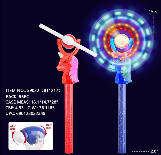 LED Wand-Unicorn Windmill(red/blue)